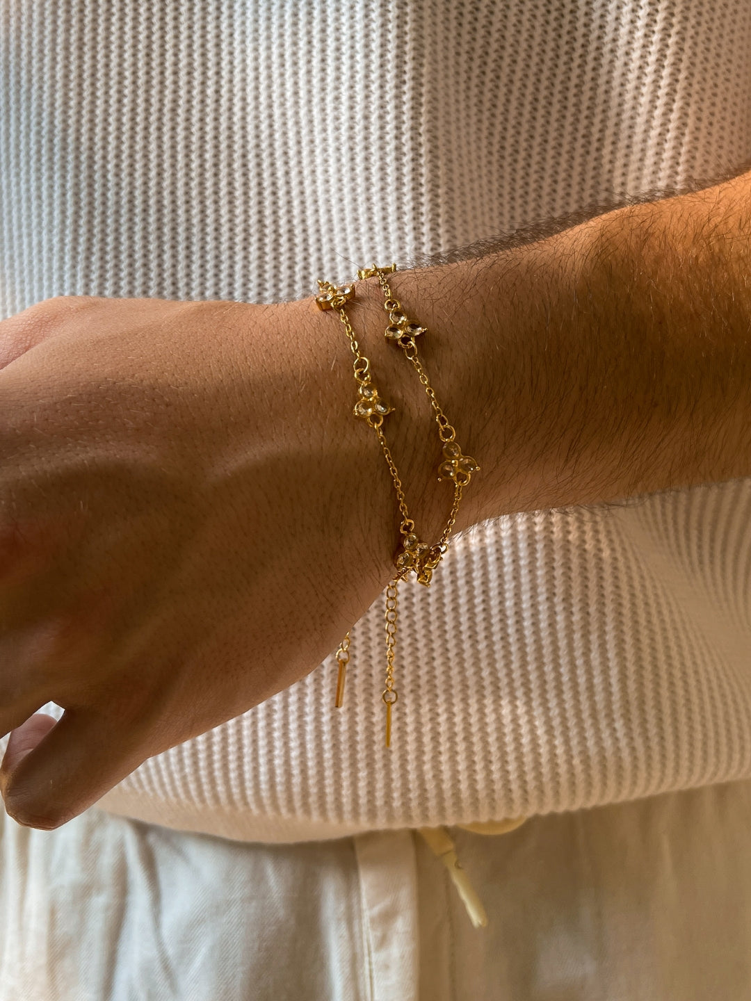 PULSERA TRÉBOL BLANCO