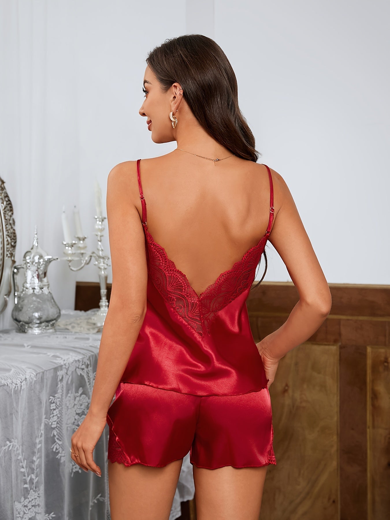 Camie - Elegante Conjunto De Noite Em Cetim