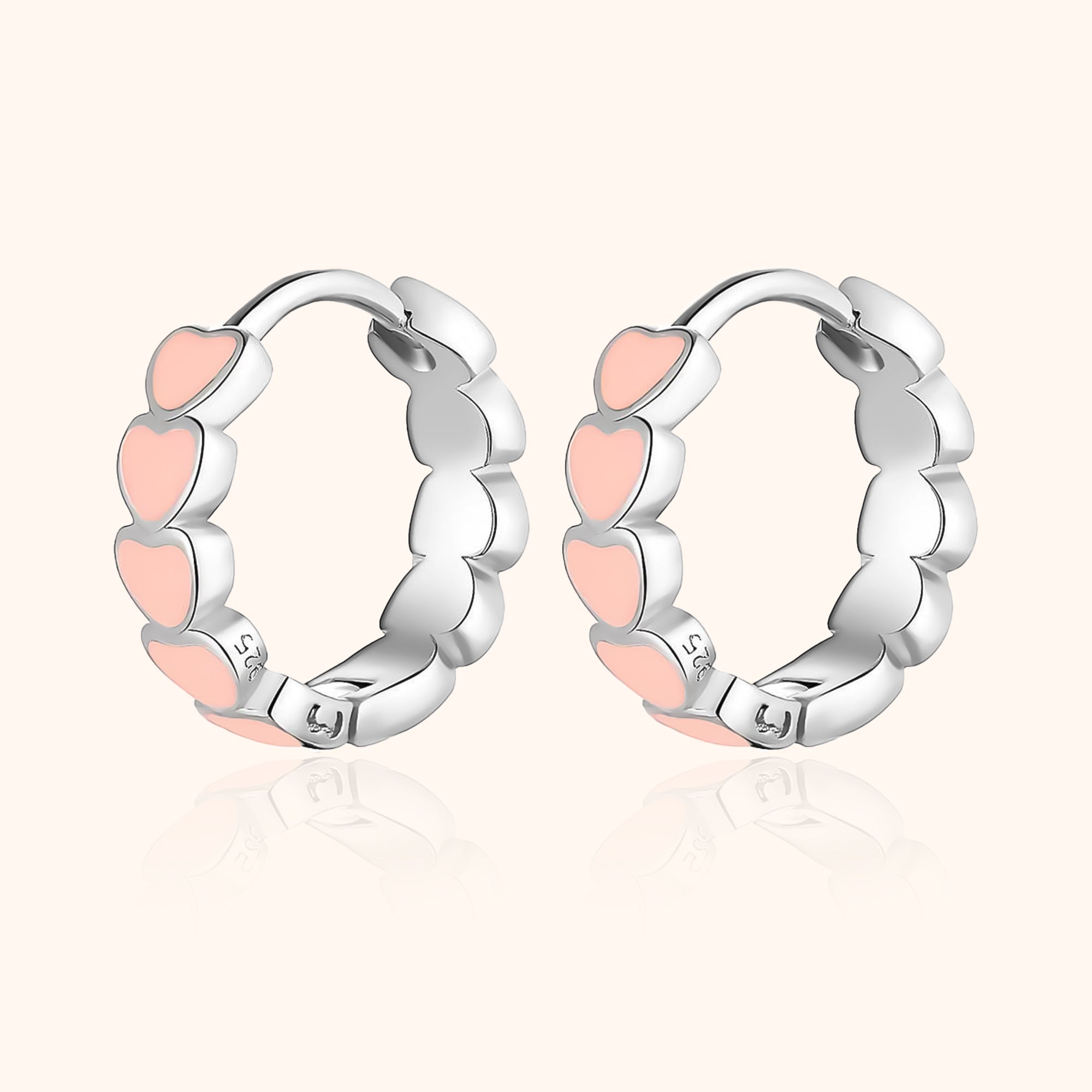 Boucles D'Oreilles Coeur Rose