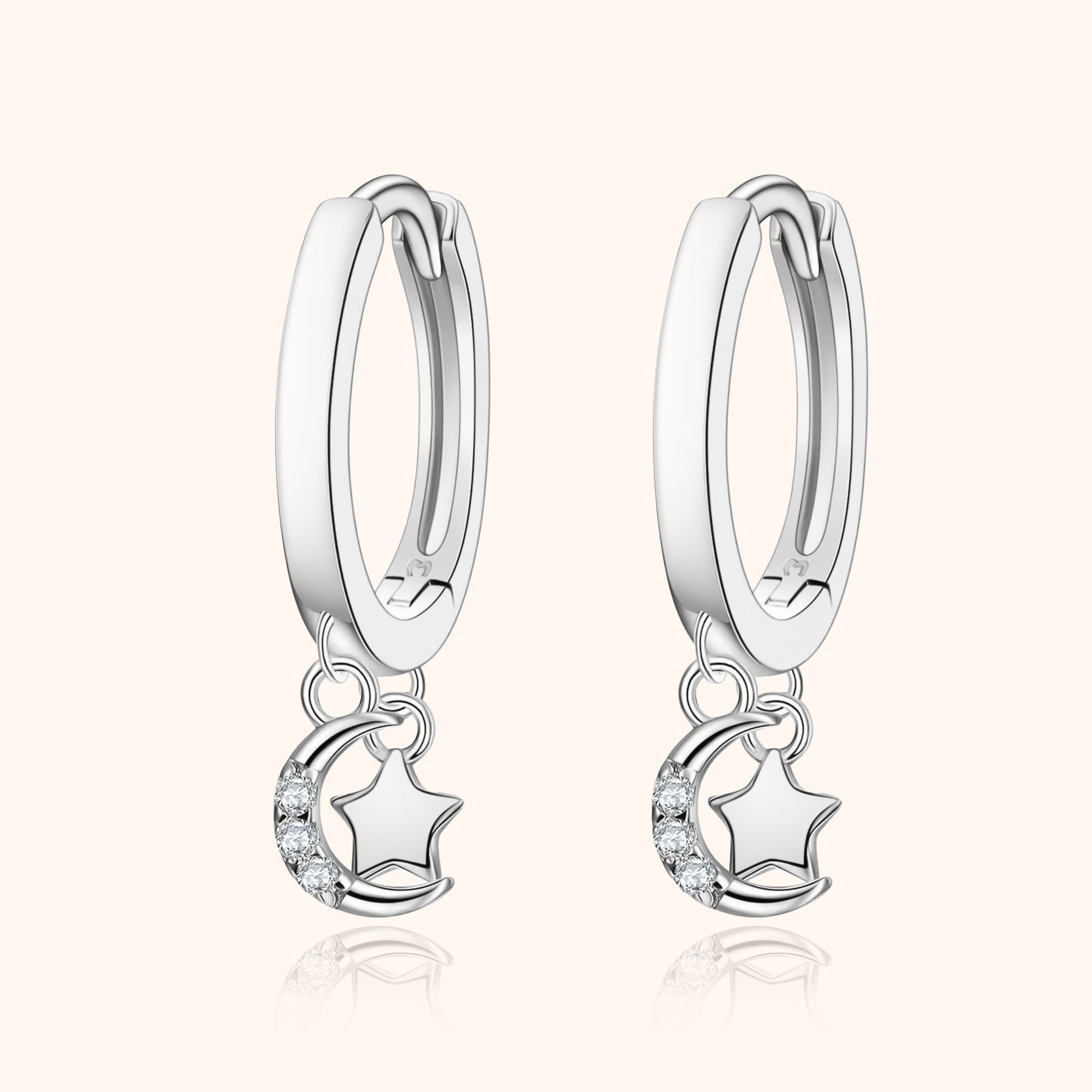 Boucles D'Oreilles Lune Stellaire