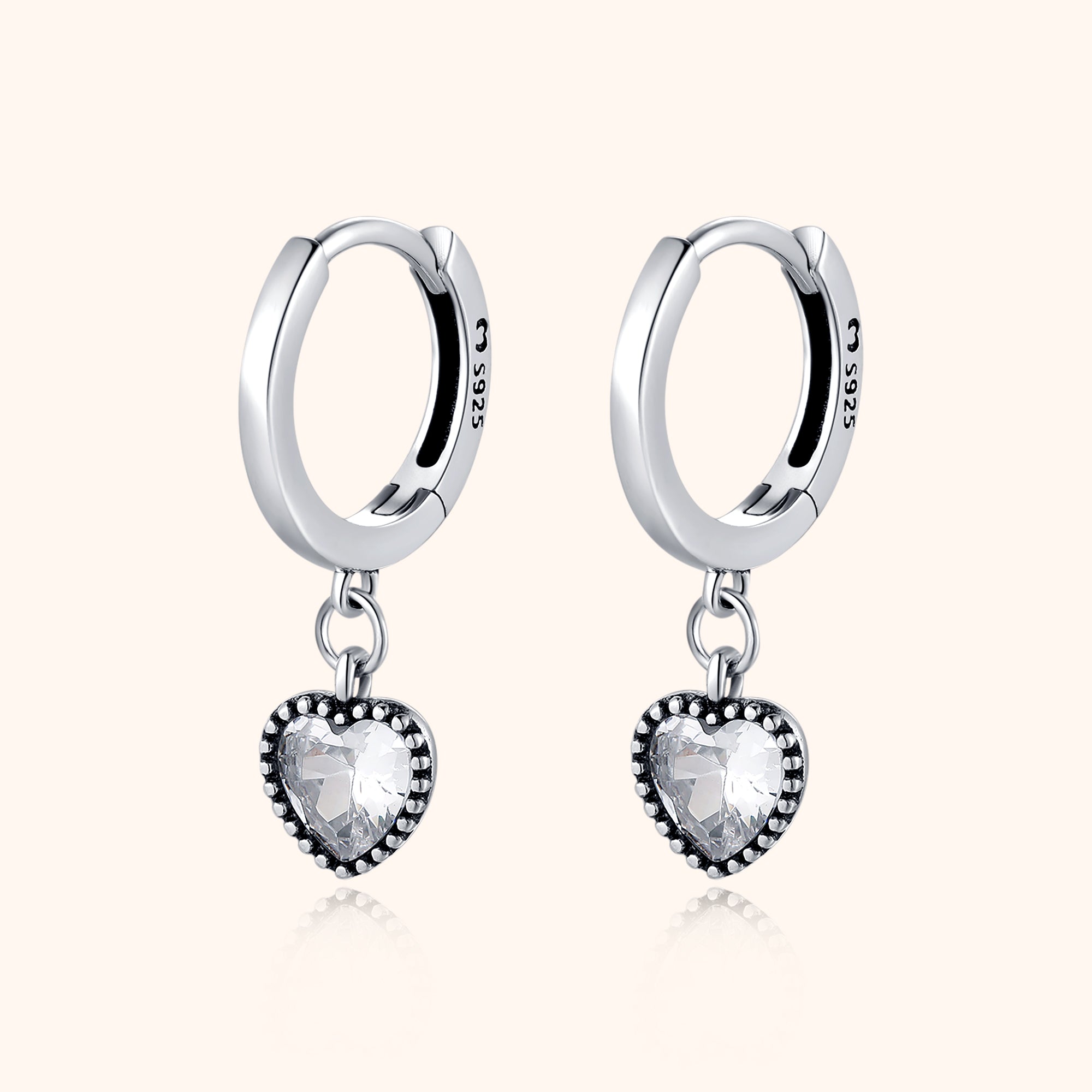 Boucles D'Oreilles Coeur En Cristal