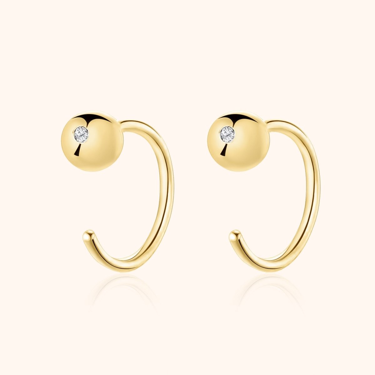 Semi Hoop Bolita Earrings